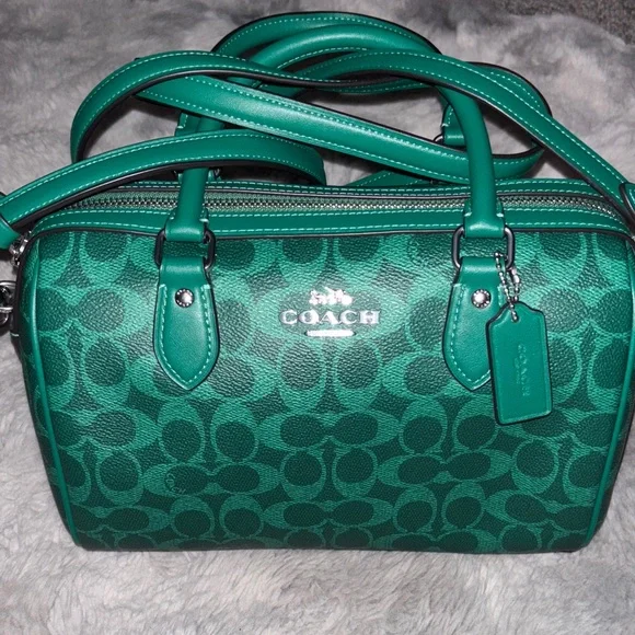 Coach Teal Signature Satchel Bag - Picture 1 of 5